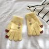 Children's Button Five finger Warm Korean Style Smiling Baby Woolen Knitted Hand for Boys and Girls Students To Keep Warm