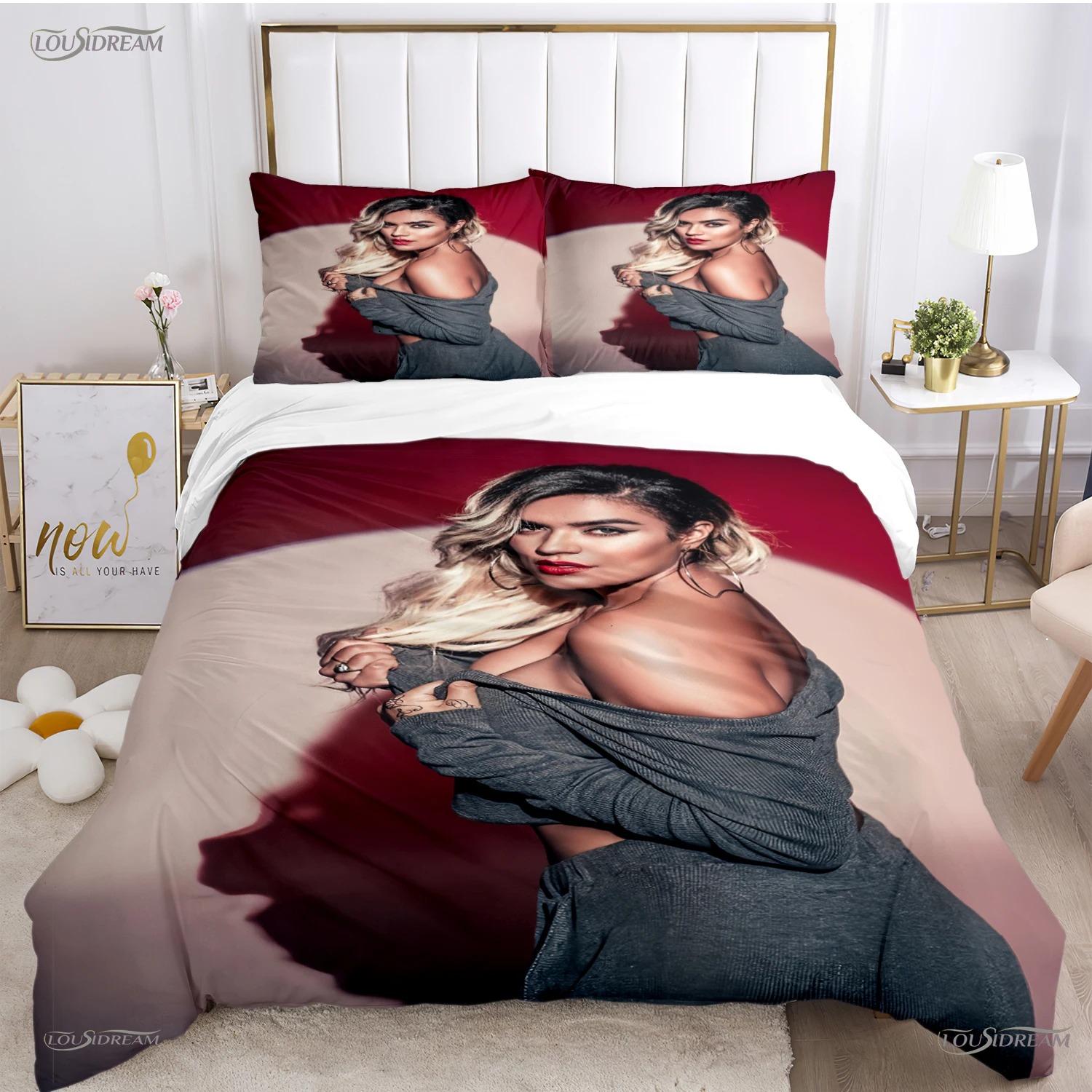 

Сексуальный Karol G Singer All Season Duvet Cover Одеяло Постельное белье Мягкий пододеяльник и наволочки Подростки SingleDoubleQueenKing 70x133cm 2pcs