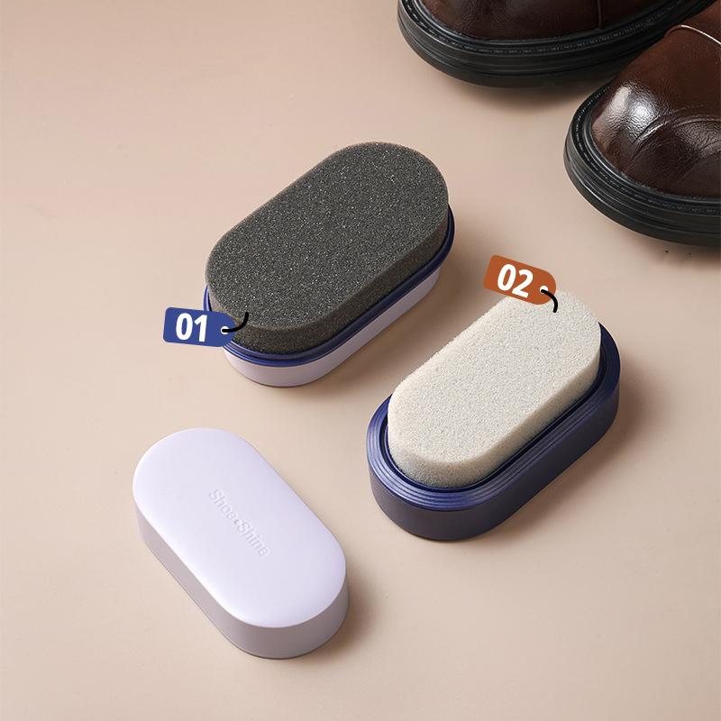 Portable Double-Sided Sponge Shoe Brush - Leather-Safe Shoe Care Brush, Stain Removal & Deep Nourishment
