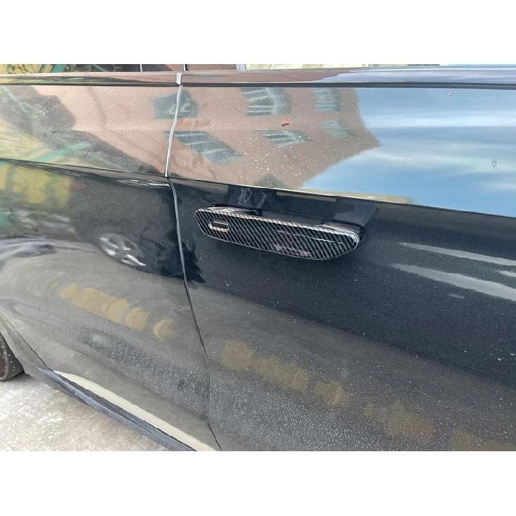 For BYD Han Ev Dm   Car Accessories Door Handle Cover With Smart Key Hole Catch Cap Trim Molding