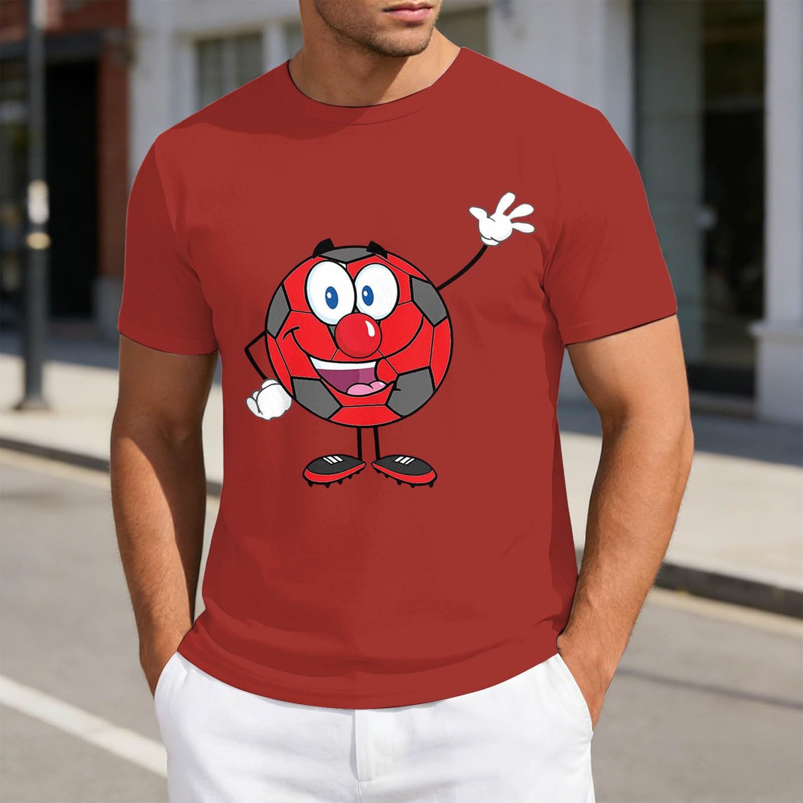 Men s Red Nose Printed Top S красный