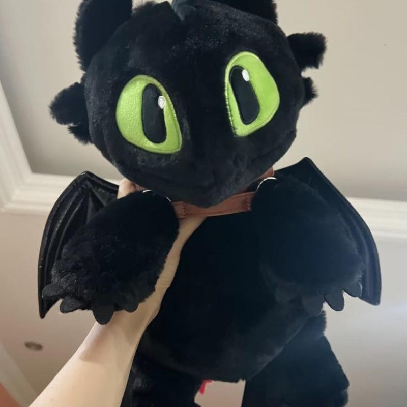 

Cute Dragon Backpack Cartoon Plush Bag Large Capacity Travel Commuter Bag Holiday Gift чёрный