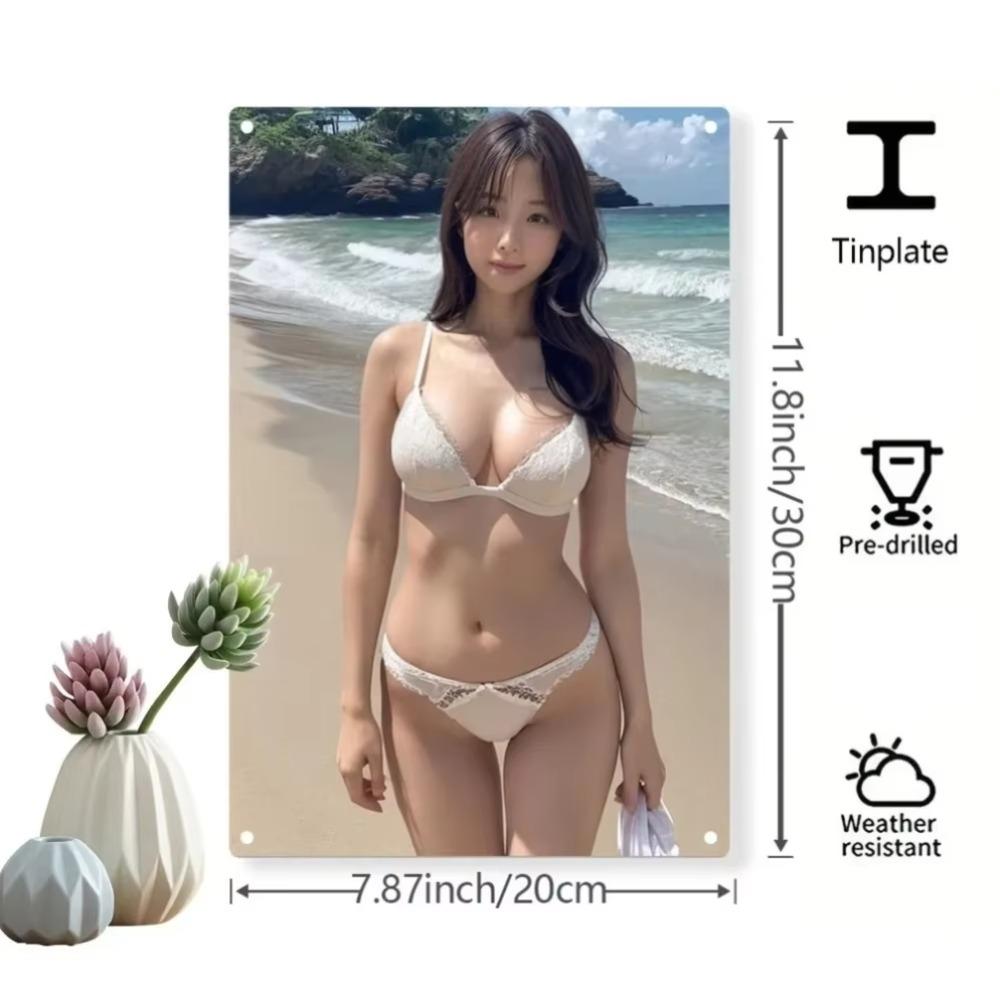 2D Coastal Metal Wall Art Outdoor Weatherproof Iron Plaque with Pre Drilled Holes Home Office Decor