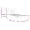 Metal Bed Frame with Headboard Black 100 x 190 cm