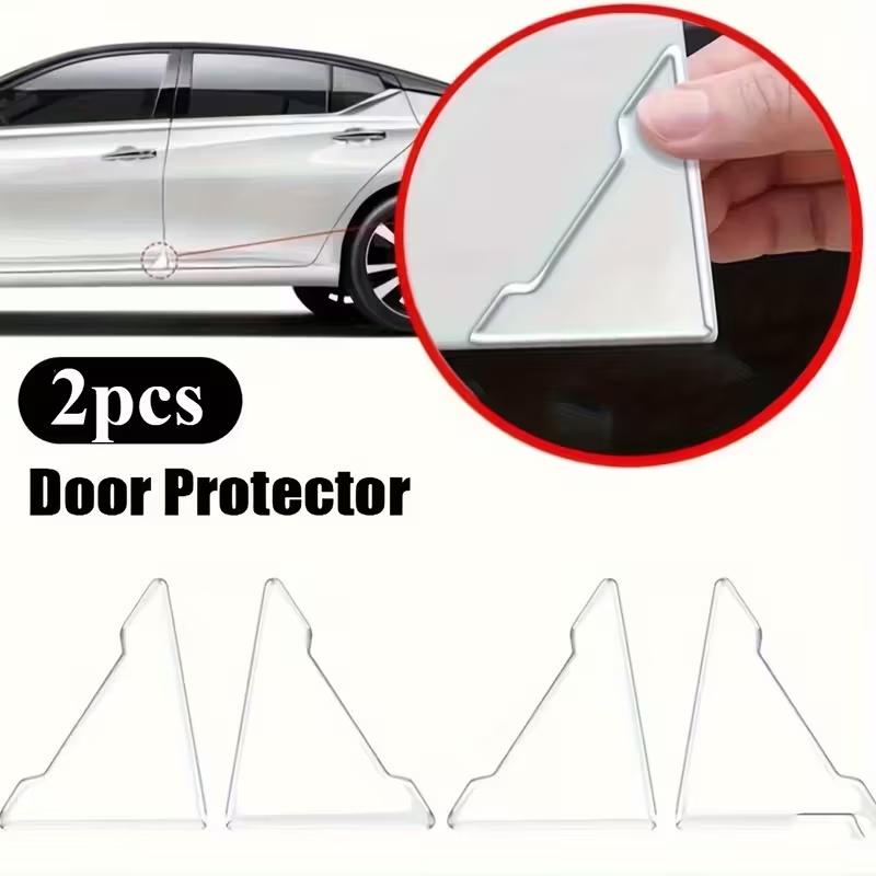 

2pcs Clear Silicone Door Edge Protectors, Scratch-Resistant Bumper Guards with Sleek Design for Cars чистый