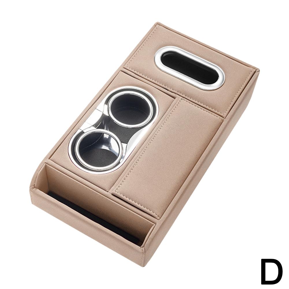 Car Armrest Cushion With 2 Cup Holder Tissue Box Phone Box Pads Console Storage Cover Height Heighten Arm Center Rest Auto H4z5