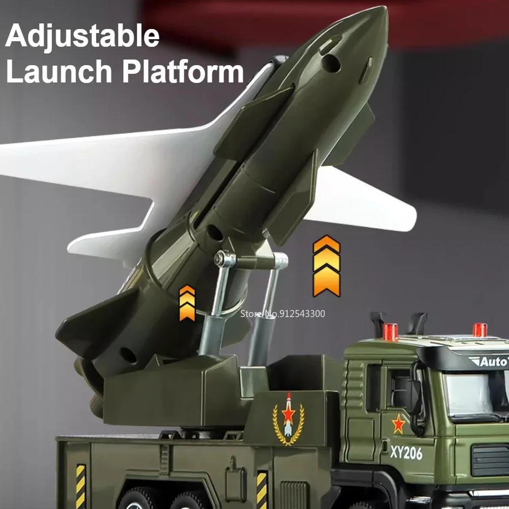 1:32 Scale Drone Launch Model Car Toy Rotatable Launch Pad Alloy Diecast Sound Light Pull Back Military Vehicles for Kids Gifts