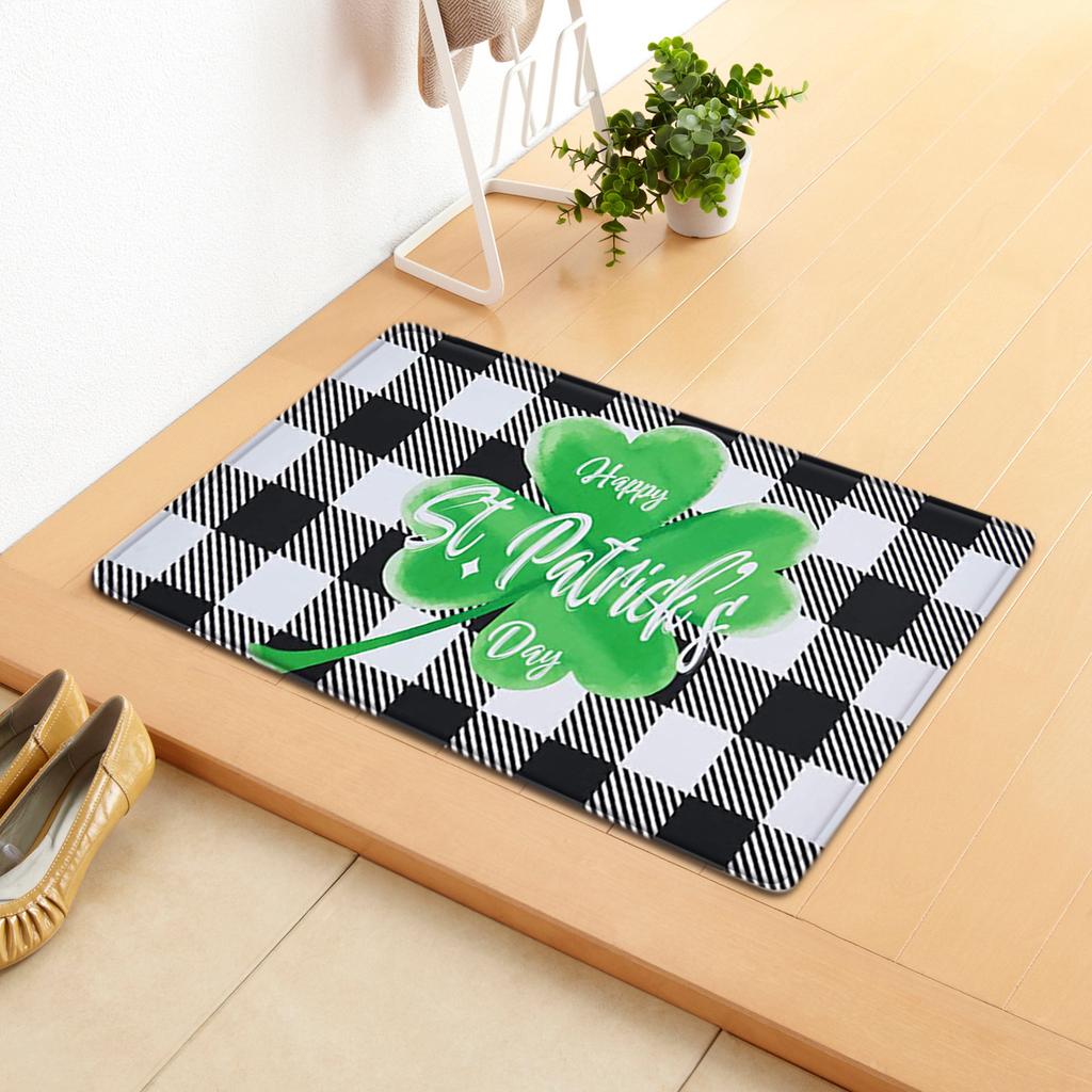 Irish Door Mat St. Patrick'S Day Absorbent Floor Mat Bedroom Shamrock Non-Slip Carpet