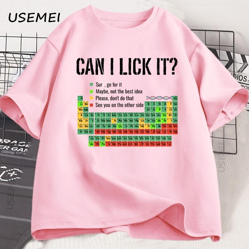 Periodic Table T Shirt Men Women Periodic Table T-shirt Casual Chemistry Teacher Tshirt Round Neck Short Sleeve