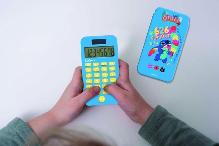 Calculatrice de poche - Stitch - 8 chiffres - Écran solaire - Double alimentation - Compacte