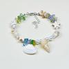 Handmade Seashell & Crushed Stone Bracelet with Lobster Clasp - Perfect Summer Travel Souvenir