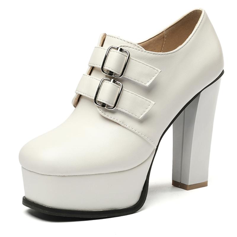 Sexy Platformní Vysoké Podpatky Dámské Lodičky Boty S Přezkou Červené Kotníkové Boty Dámské Kulatá Špička Párty Svatební Boty Dámské 2025 Nové Jaro