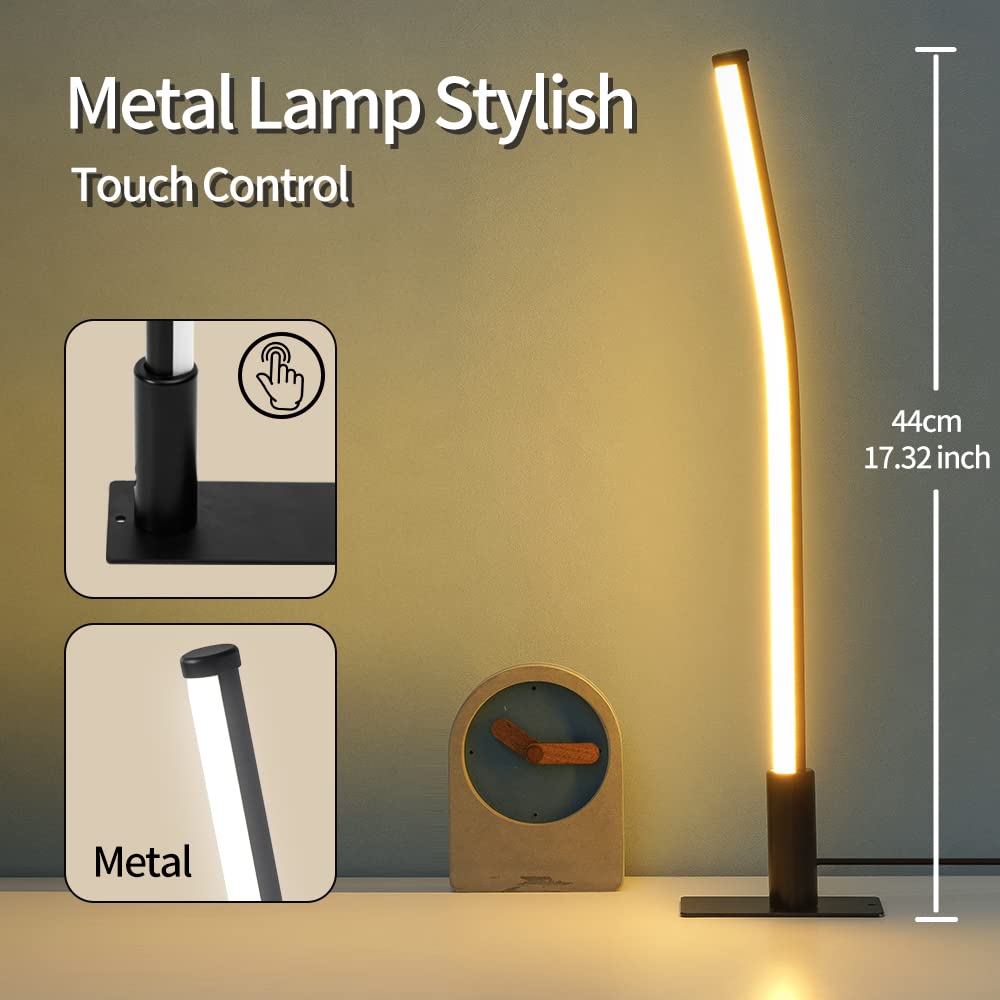 GEPROSMA Schreibtischlampe LED-Tischlampe Touch-Tischleuchte Nachttischlampe dimmbar 3 Lichtfarben 9 kleine Räume kreatives und minimalistisches Wohnen 44CM