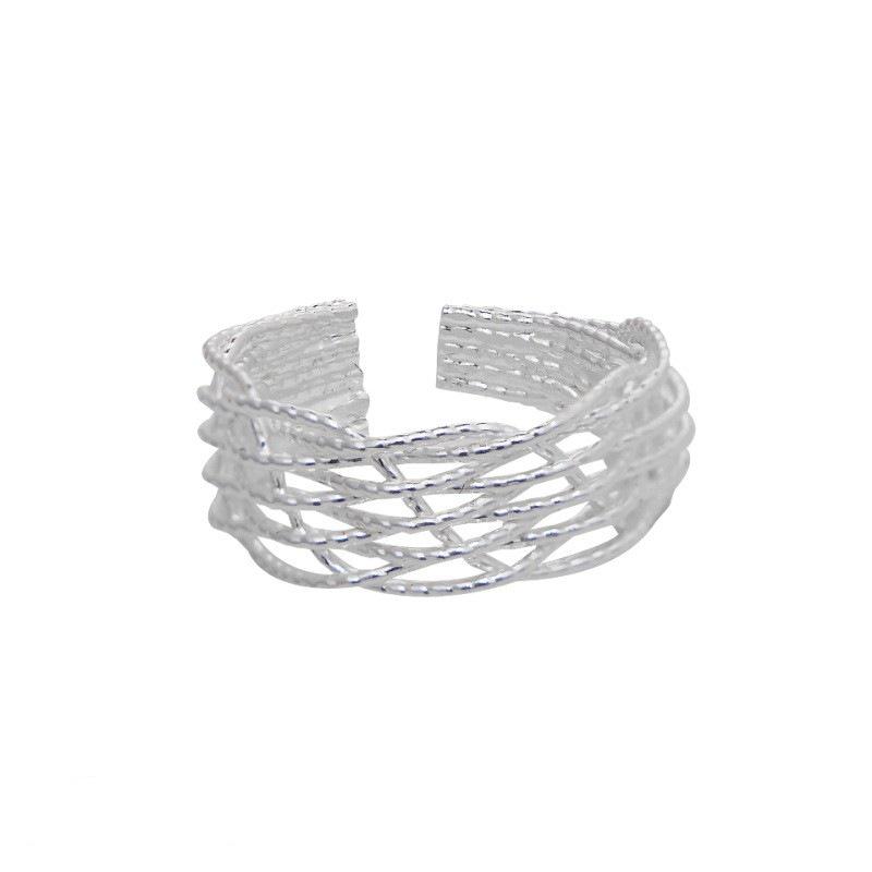 Women s Open Adjustable Geometric Ring - Multi-Layered, Irregular Style Open Adjustable