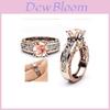 Elegant 10mm Round Cut 18k Rose Gold Filled Bridal Engagement Ring For Timeless Beauty