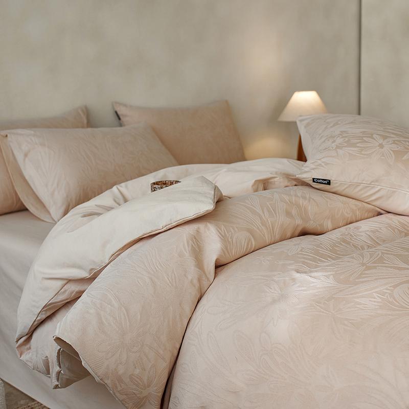 Sleep Grid Comfortable Three-Dimensional Cotton Jacquard Four Piece Set