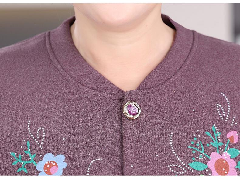 Thick Fleece-Lined Velvet Cardigan & Pants Set for Elderly Women, Plus Size - Perfect Winter Wear for Moms