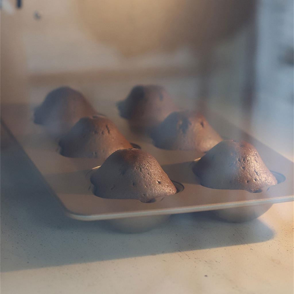 Sada 2 forem na pečení na muffiny z uhlíkové oceli 6 dortových forem ve tvaru dutých hub/žaludu Nepřilnavé pečící nádoby na dezert