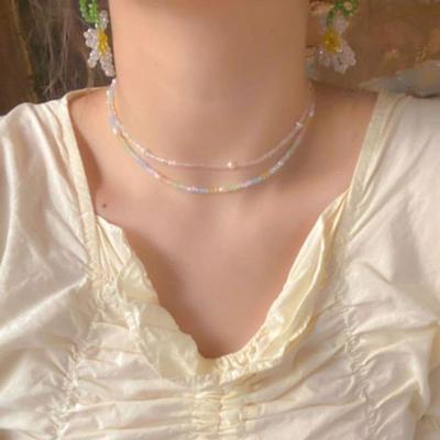 Transparenter Halsketten-Choker Perlen Klare Perlen Pippi Perlen Ggd