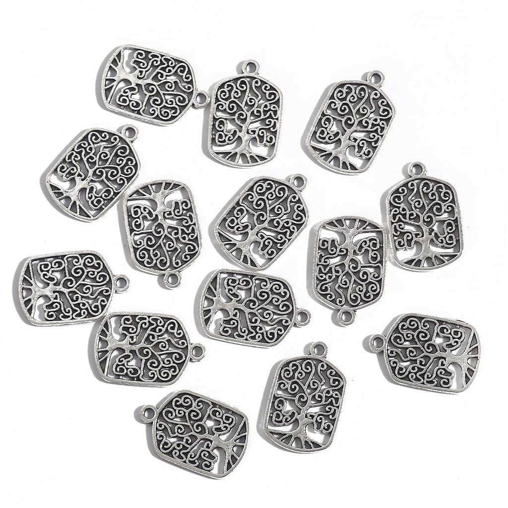 Alloy Hollow Tree Shape Accessories For Jewelry Component Making DIY Necklace Bracelet Charm Decoration