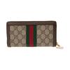 Gucci Portafoglio Unisex Lunga Cerniera Tela e Pelle con Striscia Logo Ophidia Marrone Ebano 523154-96IWG-8745