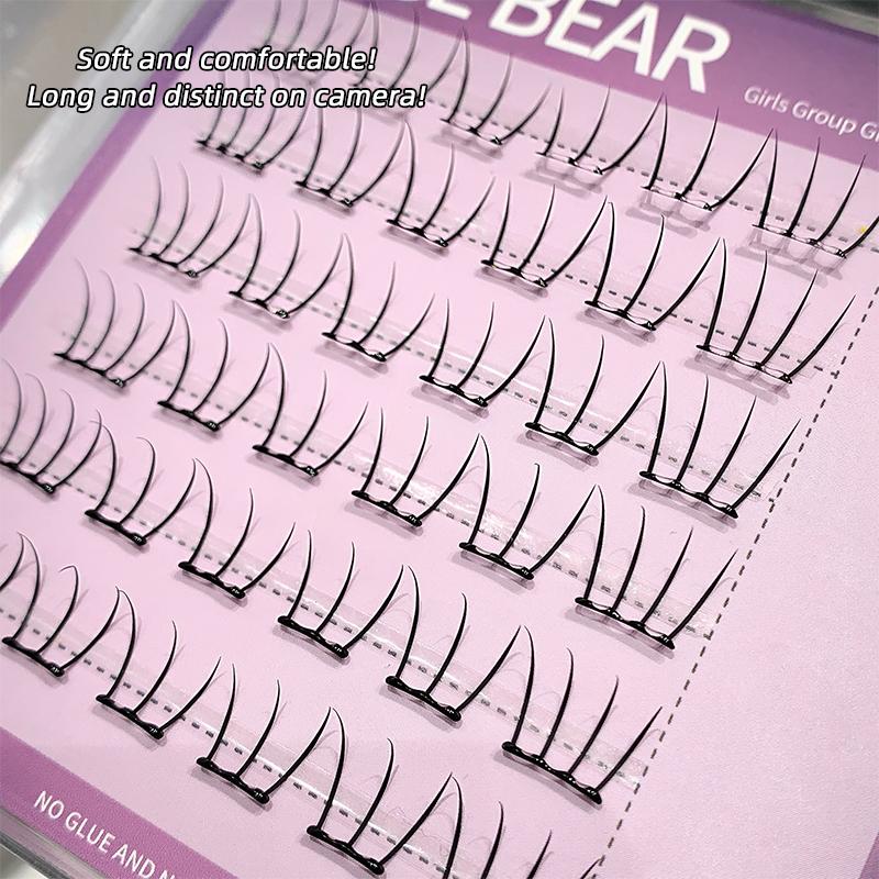 36 Clusters Girl Group Glue-free False Eyelashes, Light And Natural Curling Self-adhesive For Daily Makeup Upper Eyelashes