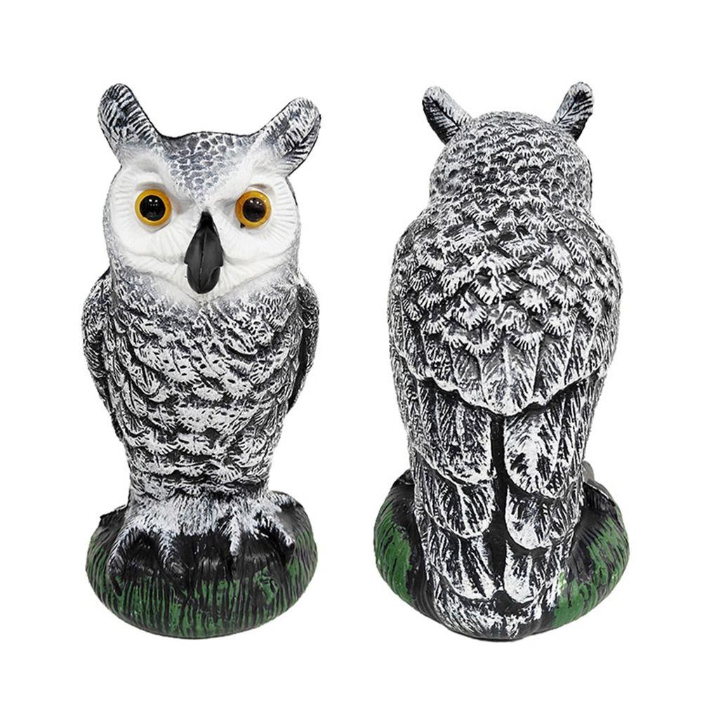 Fake Birds Waterproof Owl Bird Deterrent Sunscreen Plastic Material Fake Owl Outdoor Use Shaking Head Simulation Owl Patio