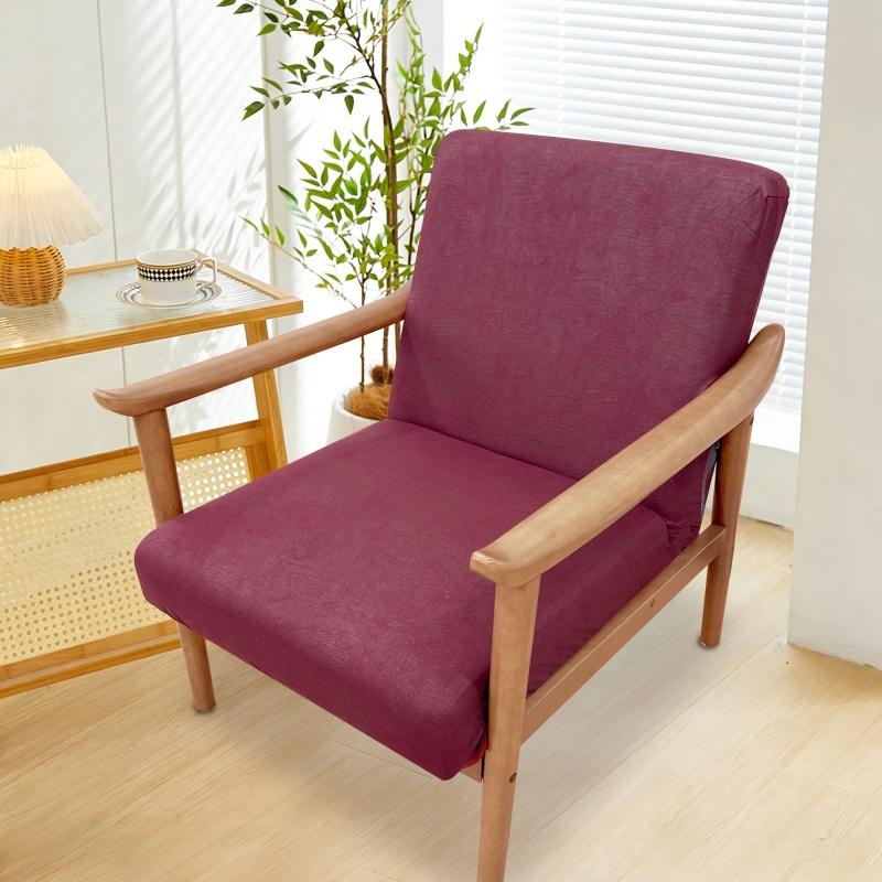 1pc Nordic Polyester Fiber Armchair Cover Elastic No Armrest Backrest Chair Cover with Zipper Single Sofa Seat Case Home Hotel