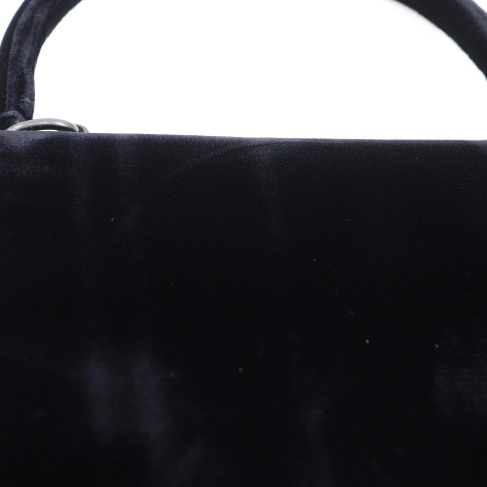 Prada One Handle Handbag Vintage NERO Black Velor Women Used