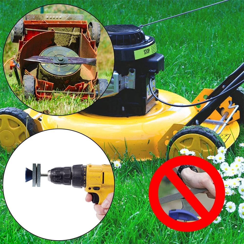 Lawn Mower Sharpener Four-layer Whetstone Lawnmower Blade Sharpener Grinding Universal Grinding Drill Tool Garden Tools
