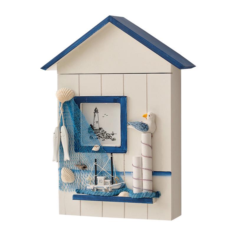 Coastal Seabird Lighthouse Wall-Mounted Key Cabinet