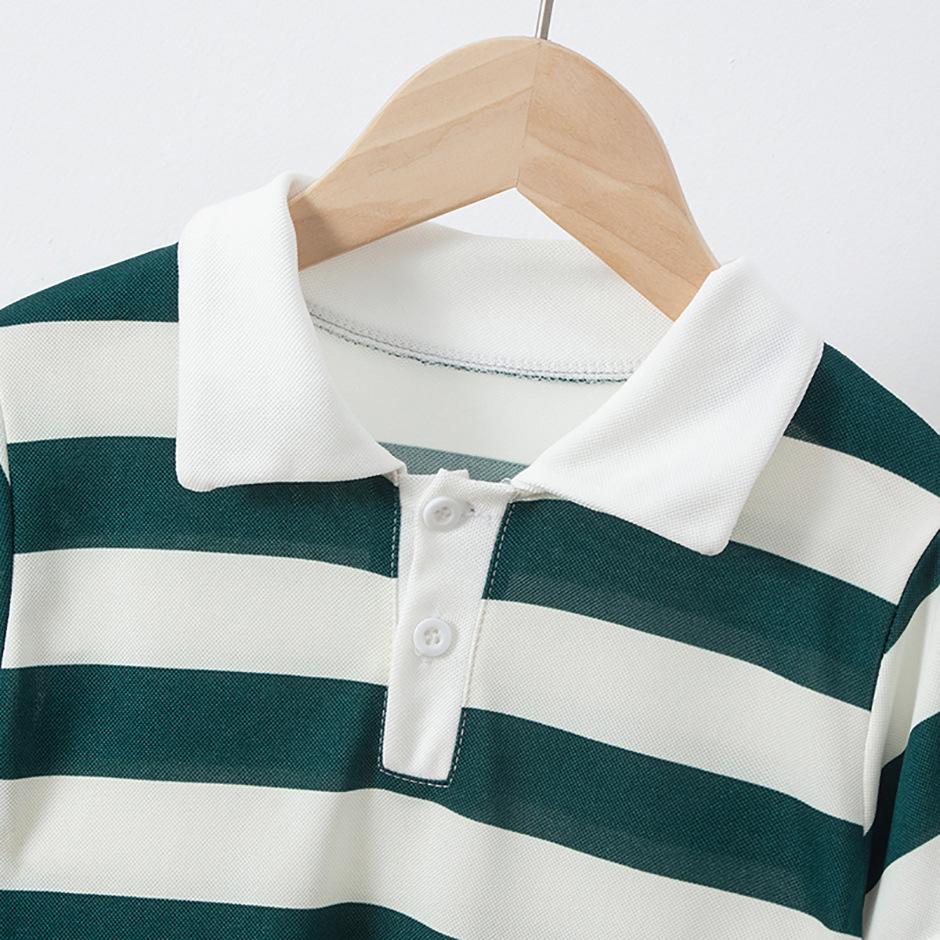 Kids' Striped Multicolor Polo Shirt - Boys' Gentleman Casual or Girls' Solid Short Sleeve Tee