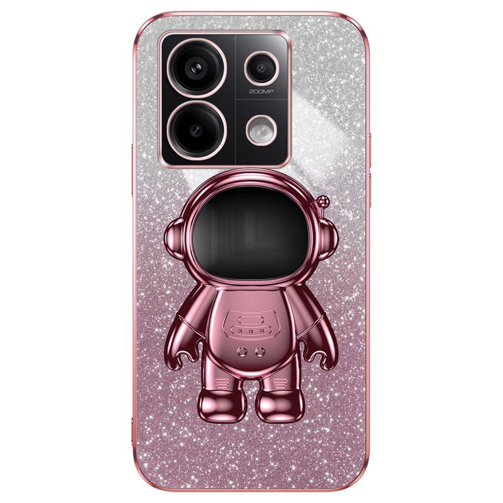 For Xiaomi Poco X6 5G/Redmi Note 13 Pro 5G Case Electroplating Astronaut Kickstand Phone Cover