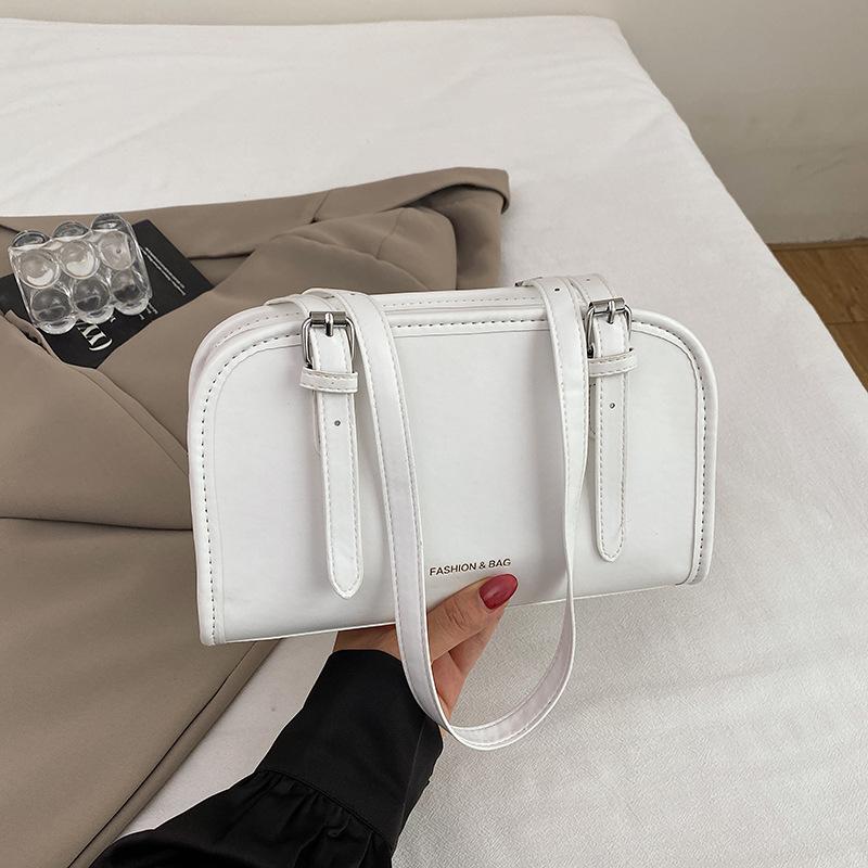 

Summer popular casual simple solid color beautiful large capacity shoulder underarm bag tote bag women белый