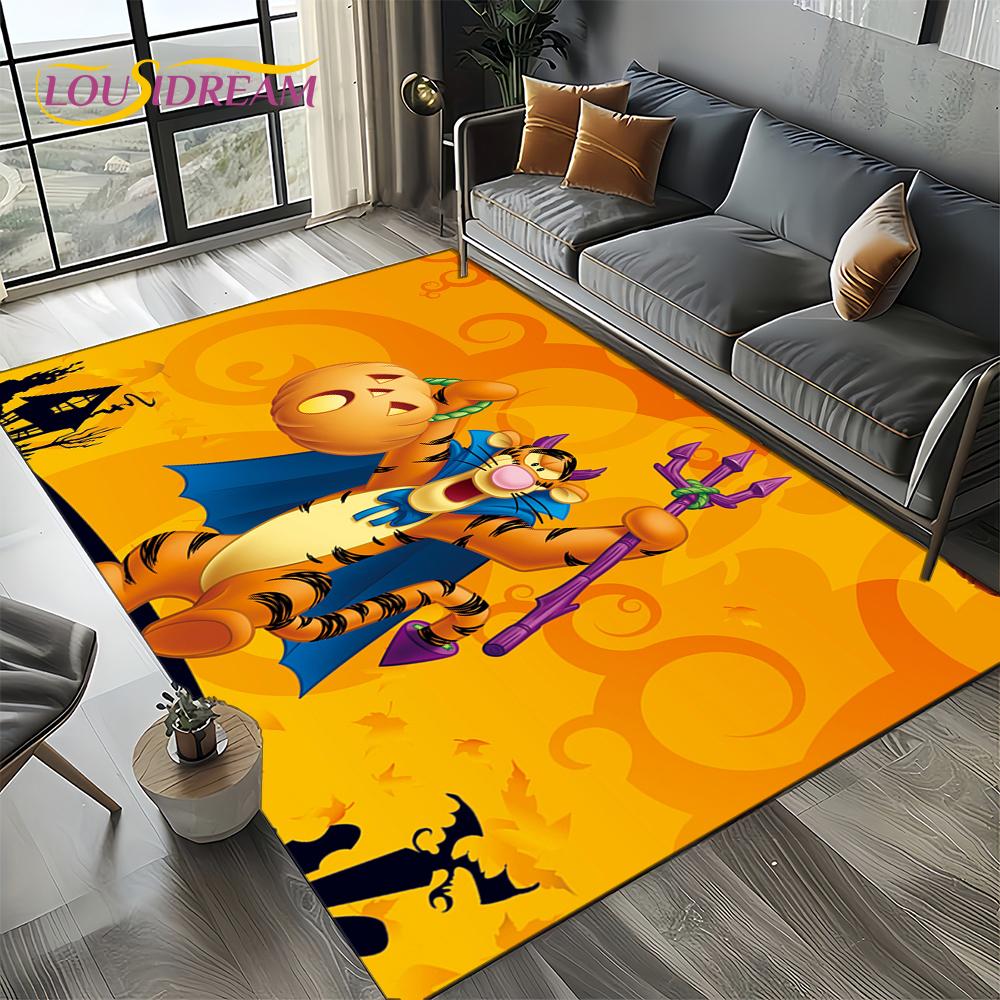 Tappeto Tappetino Decorativo Tappeto Cartoon Orso Winnie Pooh Carino 3D per Camera da Letto Soggiorno Casa Divano, Gioco Bambino Decorazione Grande Tappetino Pavimento Regalo