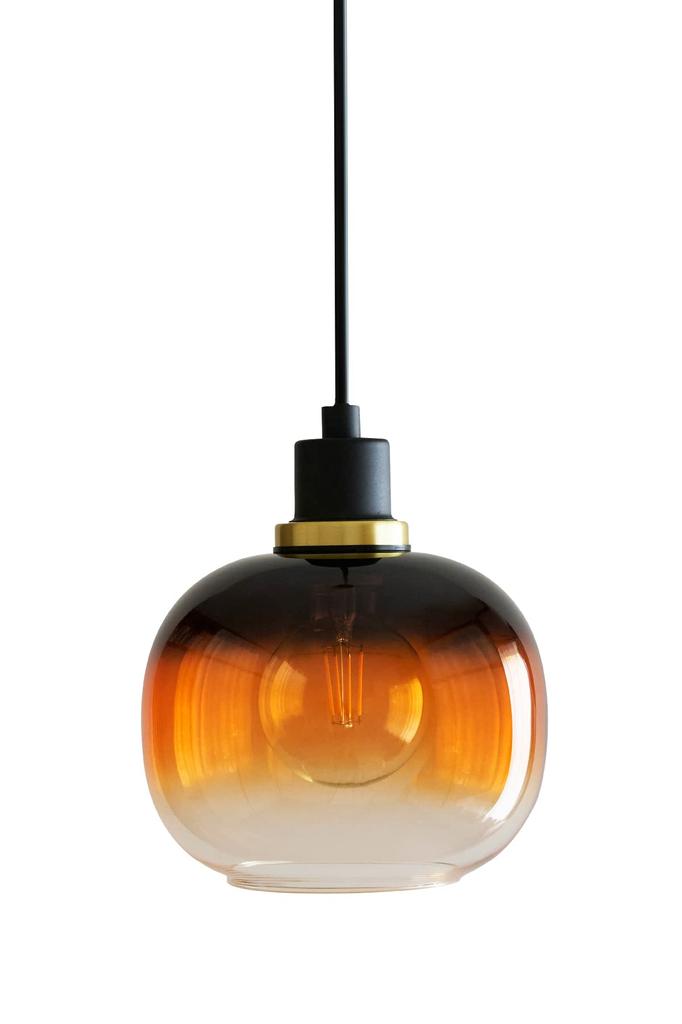 Suspension LED EGLO, Verre, Style Scandinave, Plafonnier Rétro, E26, OILELLA MARRON, 205567J, Idéal pour Salles à Manger, Cuisines, Chambres,