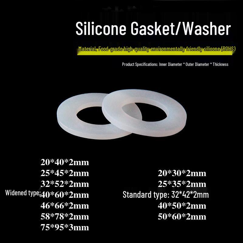 

Expanded Silicone Washer for Water Tank & Pipe Sealing ID 20mm OD 40mm Thickness 2mm