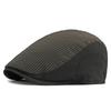 Spring Summer Thin Men's Forward Cap Quick-Drying Breathable Striped Newsboy Cap Retro Beret