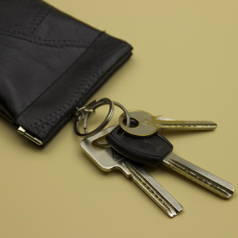 New Fashion Leather Long Pocket Key Wallet Keyring Coin Purse Women Men Small Short Money Change Bag