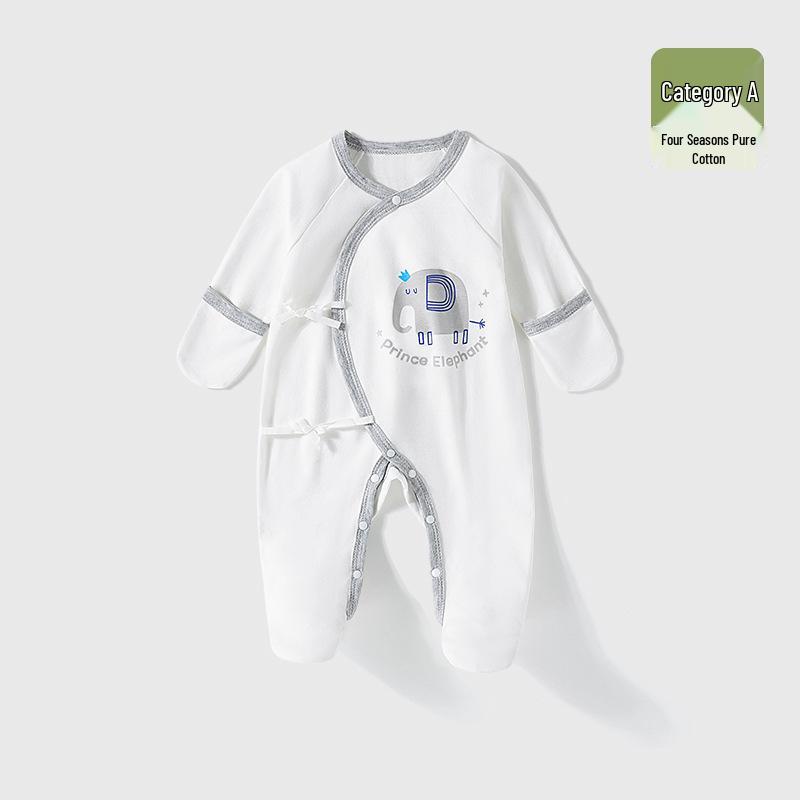 Baby Romper Pure Cotton A-Grade Crawling Suit with Hand & Foot Covers - Anti-Scratch Pajamas for Boys & Girls