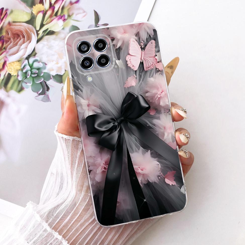 Transparent For Samsung M33 5G Case Cover Cute Cat Fashion Butterfly Funny Painted Casing For Samsung Galaxy M33 5G M336B M336K