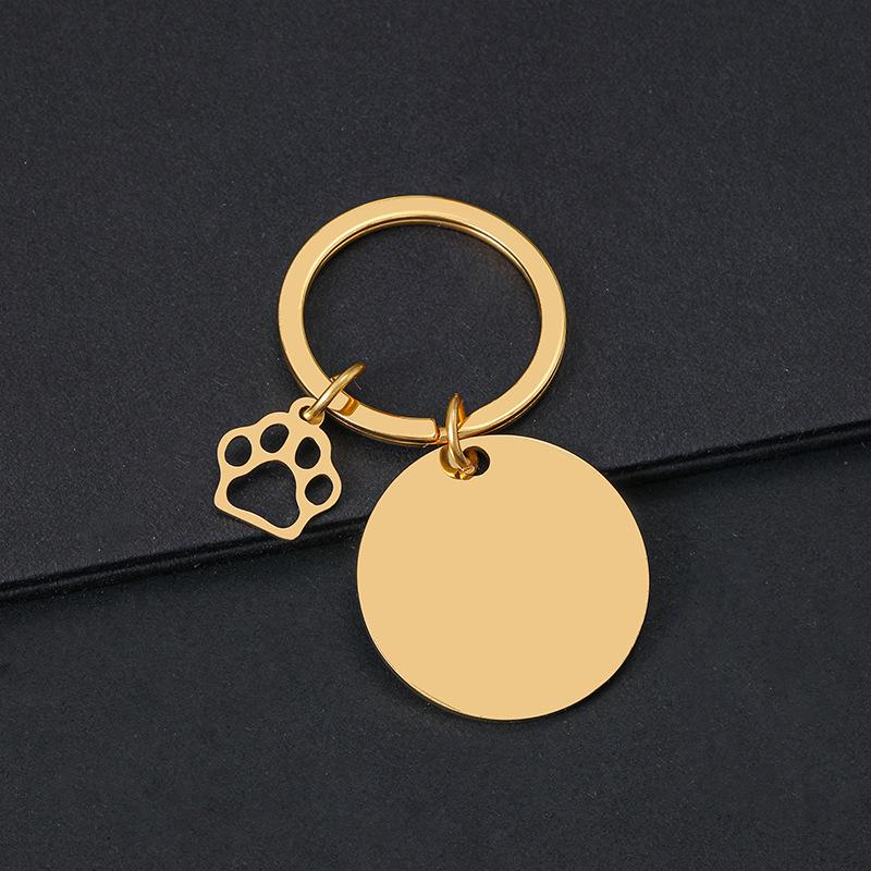 Breloczek do kluczy z łapą psa drukowaną laserowo - Międzynarodowy metalowy prezent