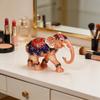 Elegant Thai Styles Metal Elephant Jewelry Box With Full Diamonds Decoration For Rings And Necklaces
