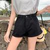 2024 Women's High-Waisted Plus Size A-Line Denim Shorts - Wide-Leg, Rolled-Up, Slimming Summer Trend