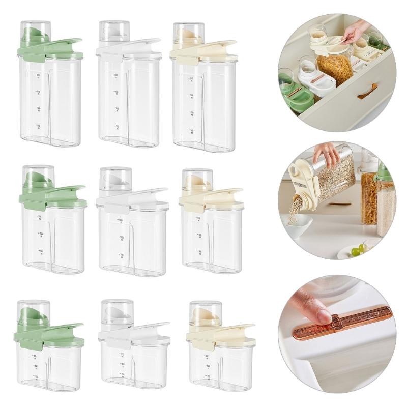 Convenient Food Organizer Clear Plastic Rice Bin with Sealed Rings for Dry Goods Rice Bucket for Household Kitchen Use