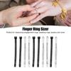 10pcs Plastic Ring Sizer Tool Clear Printing Ring Measurement Tool Finger Measuring Gauge  For Men