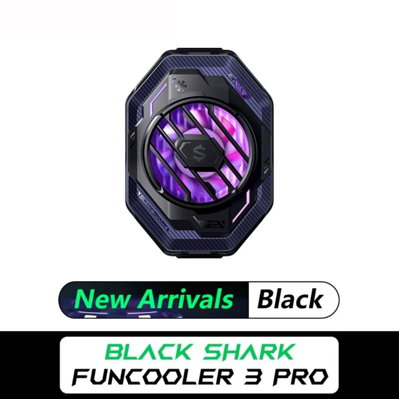 Black-Shark 3Pro Radyatör Evrensel Cep Telefonu Soğutucu Fan 7-Blade 20W Yarıiletken Arka Klip Isı Emici RGB Işık ile