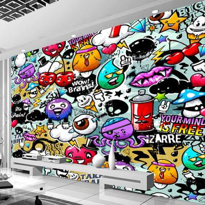 Papel tapiz fotográfico 3D moderno, Mural de Graffiti para dormitorio de niños, KTV Bar, decoración creativa de pared, papeles de pared artísticos para paredes