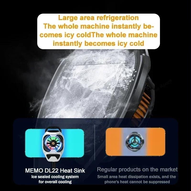 MEMO NEW DL22 Mobile Phone Semiconductor Back-clip Cooling Fan Radiator 15W Strong Power PUBG Game Cooler for IPhone IOS Android
