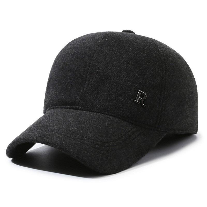 Hat Men's Fleece Warm Winter Dad Grandpa Head Ear Protector Old Peaked Cap Baseball Cap